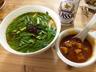 ニララーメンに麻婆豆腐のトッピングも楽しんだのだそう。「ばっちり合うよ」(トモッキー談)
