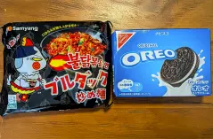 オレオとオリジナルブルダック炒め麺